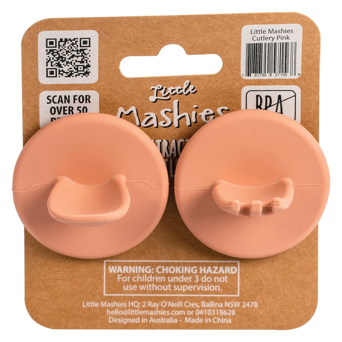 Little Mashies Silicone Distractor Cutlery Blush Pink
