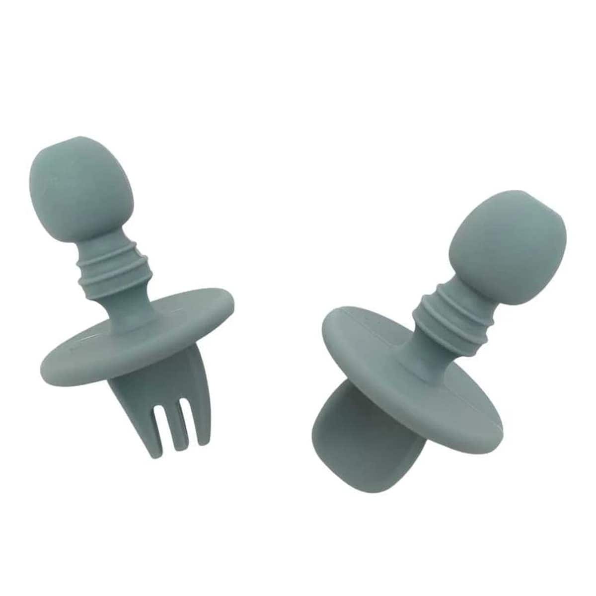 Thumbnail Little Mashies Silicone Distractor Cutlery Dusty Blue