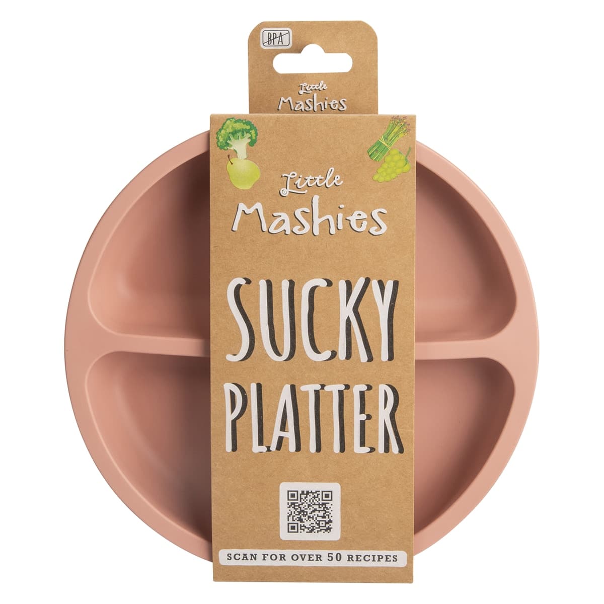 Thumbnail Little Mashies Silicone Sucky Platter Plate Blush Pink