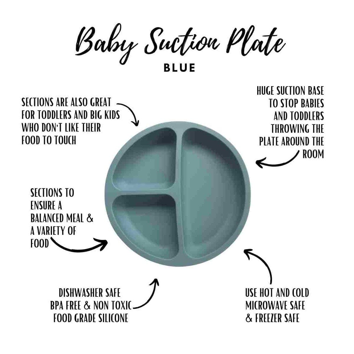 Thumbnail Little Mashies Silicone Sucky Platter Plate Dusty Blue