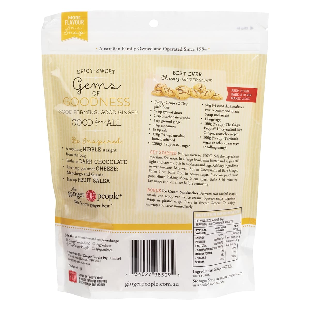 Thumbnail The Ginger People Uncrystallised Bare Ginger 200g