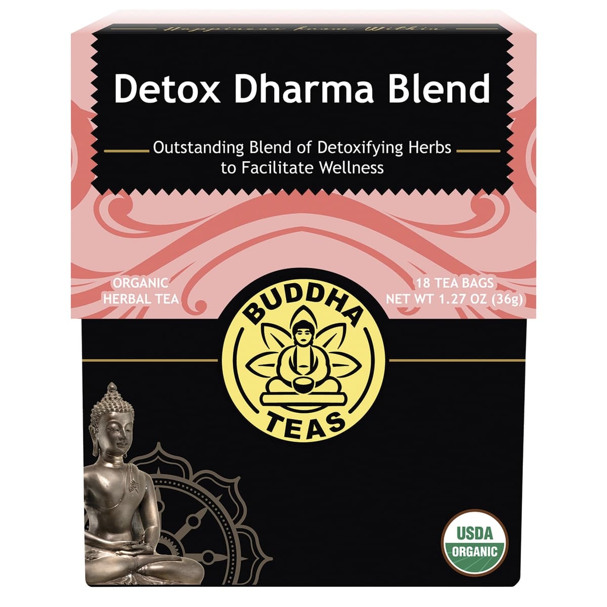 Thumbnail Buddha Teas Organic Herbal Detox Dharma Blend Tea 18 Pack