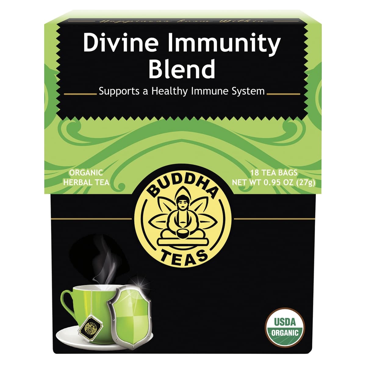 Thumbnail Buddha Teas Organic Herbal Divine Immunity Blend Tea 18 Pack