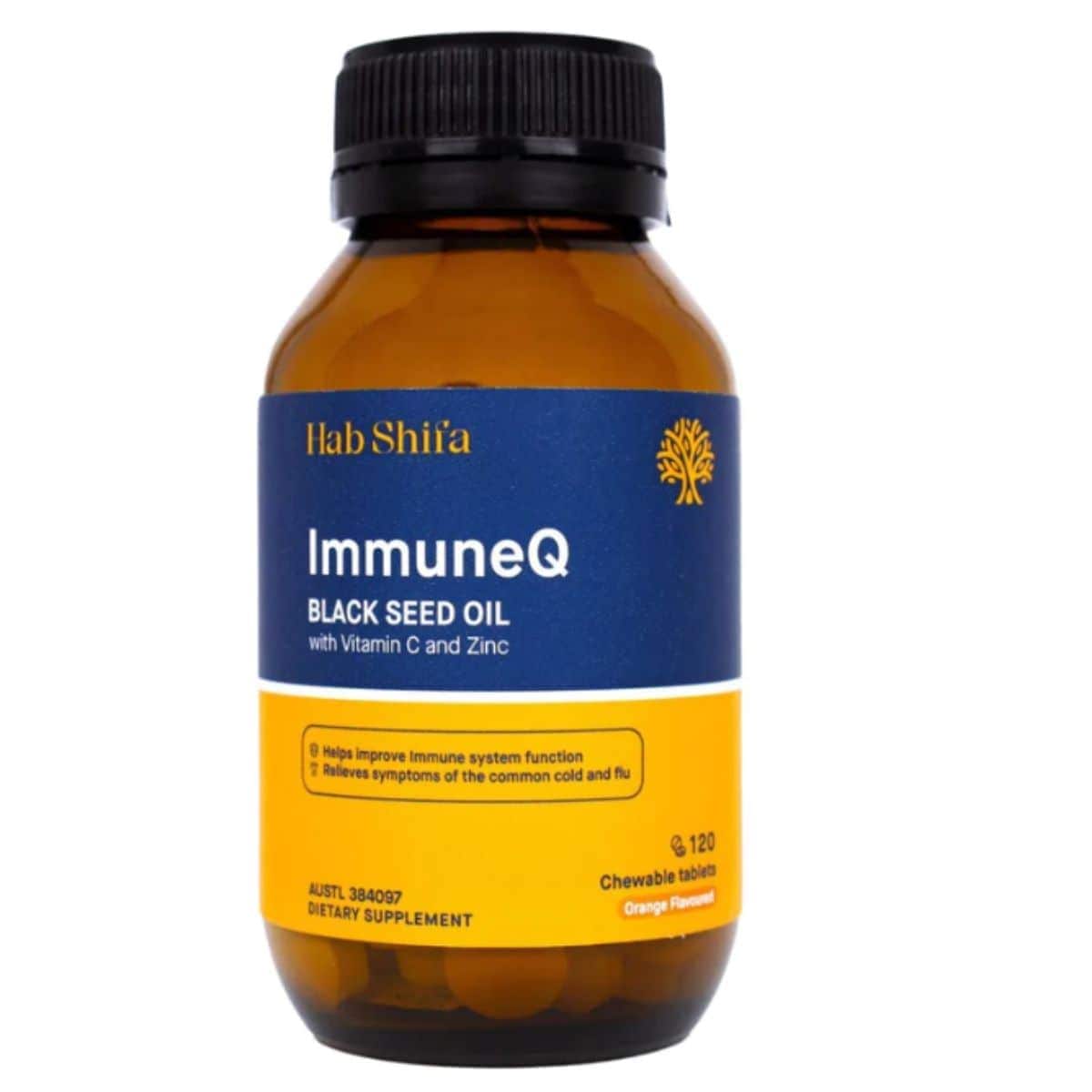 Thumbnail Hab Shifa Immune Q Organic Black Seed 120 Chewable Tablets