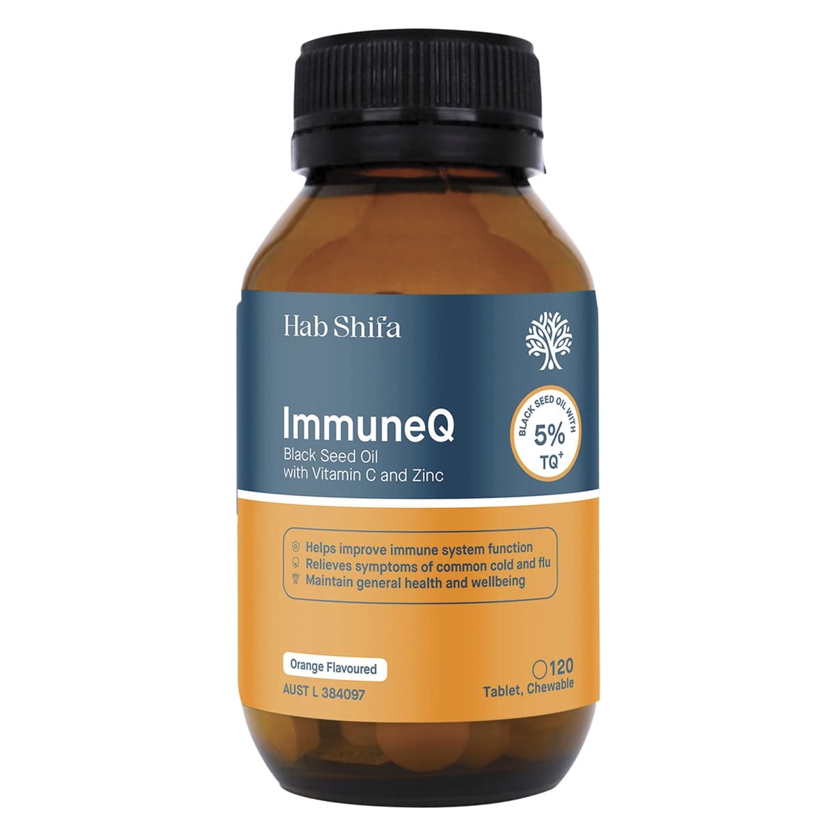 Thumbnail Hab Shifa Immune Q Organic Black Seed 120 Chewable Tablets
