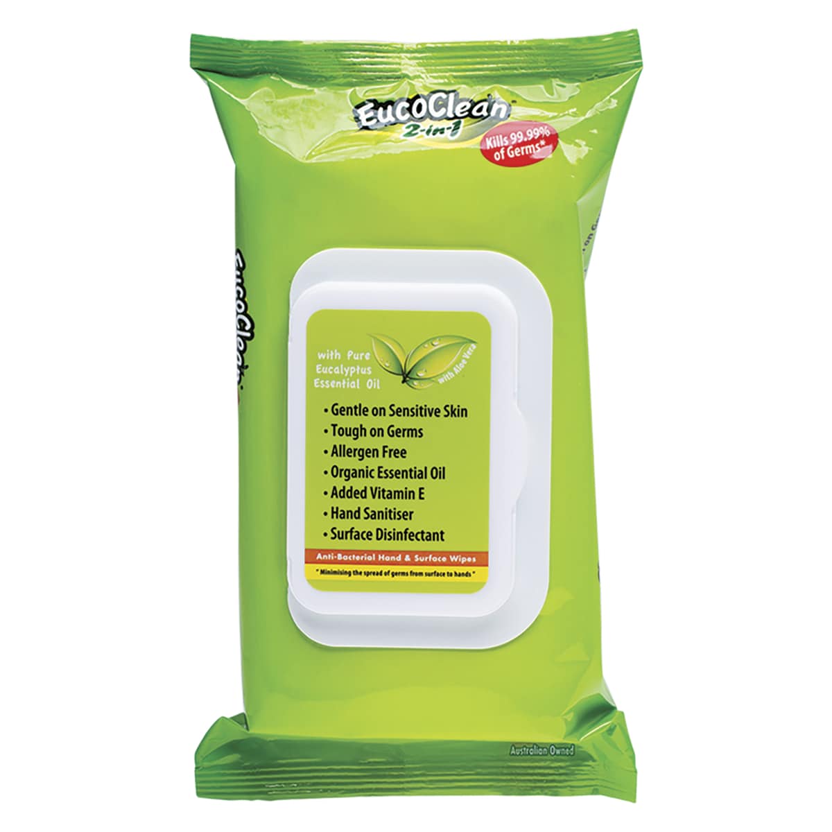 Thumbnail Eucoclean 2-In-1 Anti-Bacterial Hand & Surface Wipes 60 Pack