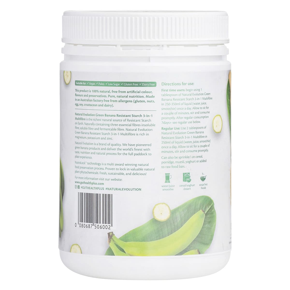 Thumbnail Natural Evolution GH+ Green Banana Resistant Starch 3-in-1 Multifibre 400g