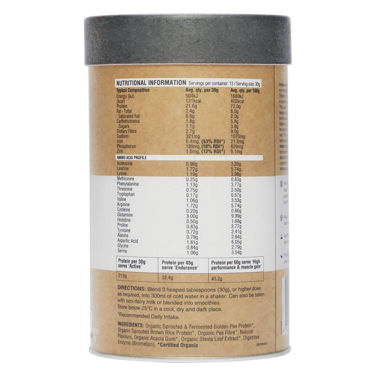 Thumbnail Amazonia Raw Protein Isolate Vanilla 390g