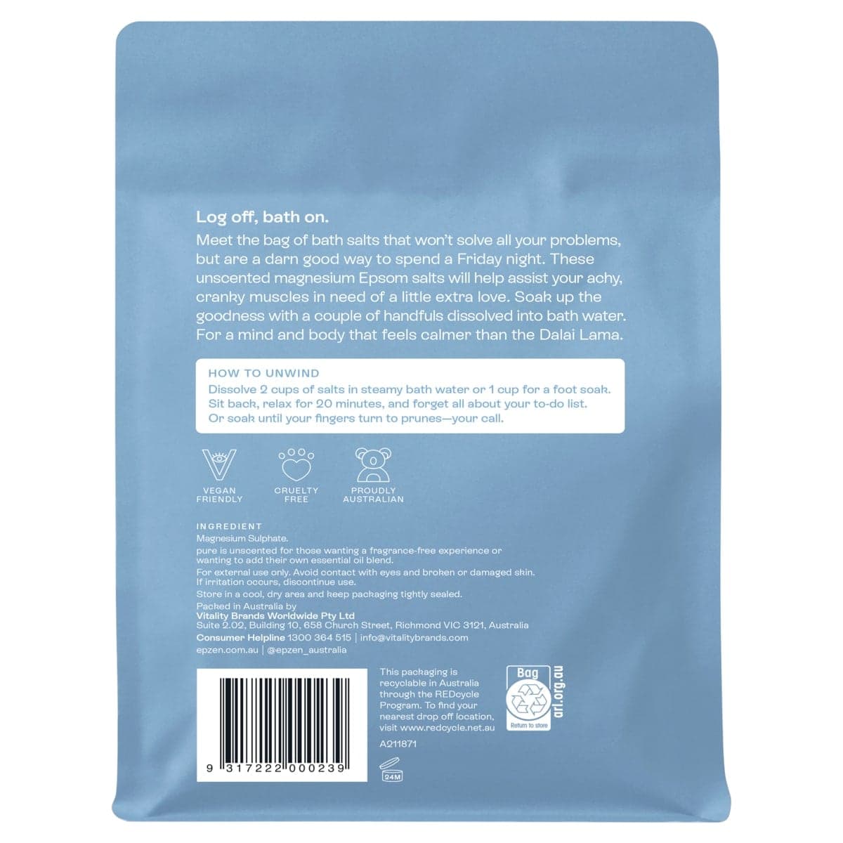 Thumbnail Epzen Pure Magnesium Bath Crystals 900g