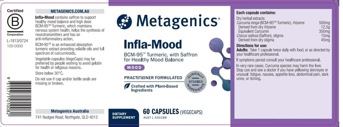 Thumbnail Metagenics Infla-Mood 60 Capsules