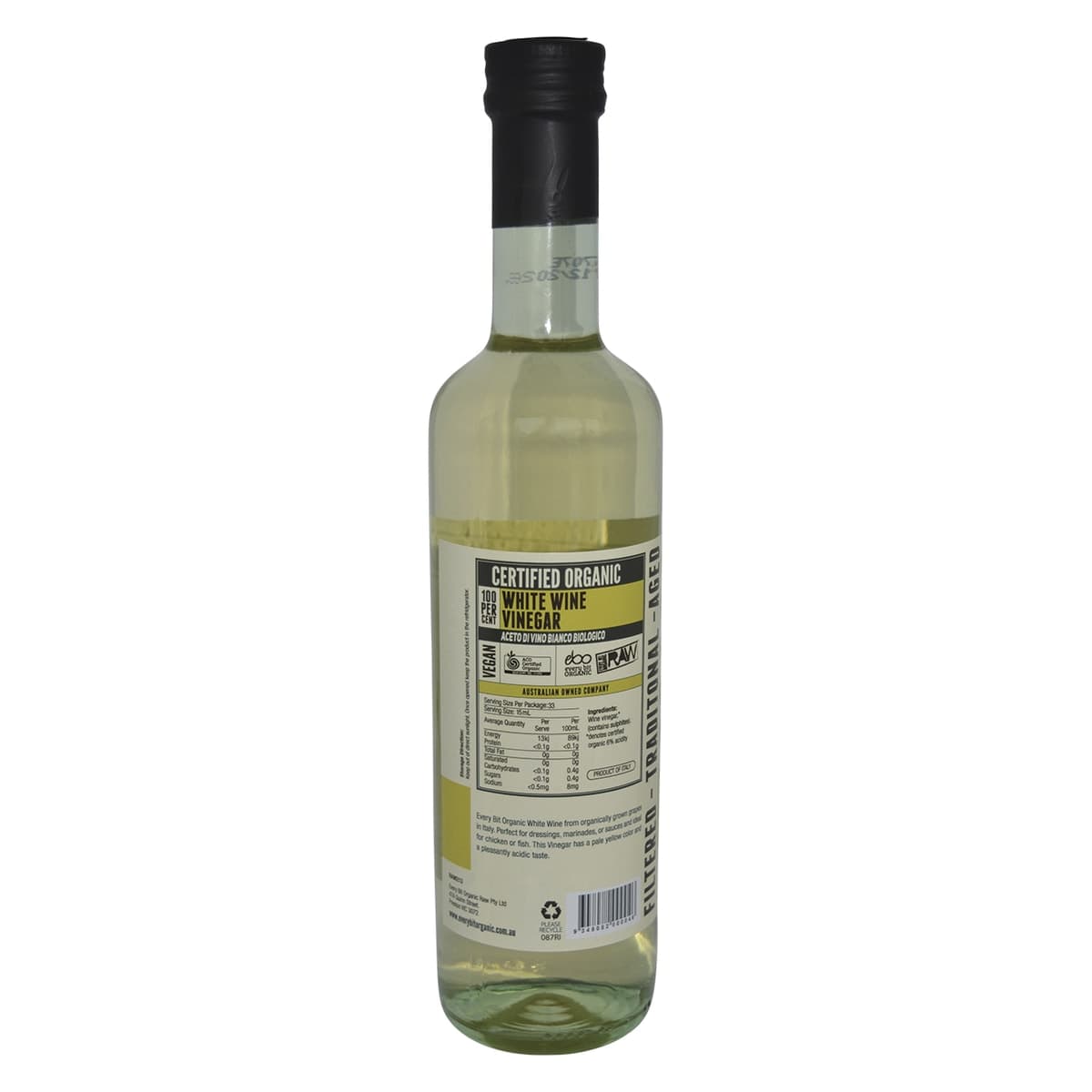 Thumbnail Every Bit Organic Raw White Wine Vinegar 500ml