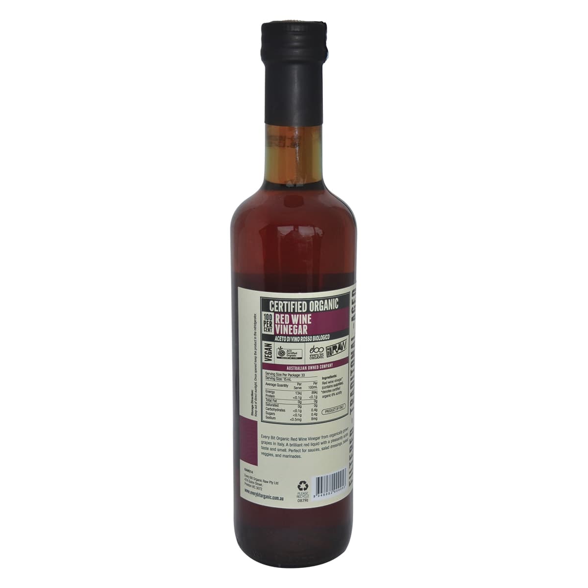 Thumbnail Every Bit Organic Raw Red Wine Vinegar 500ml