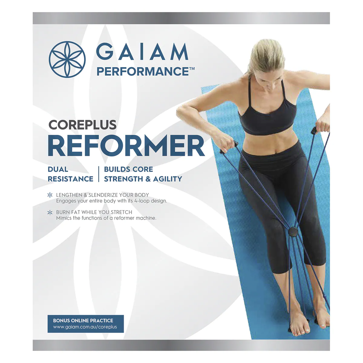 Thumbnail Gaiam Reformer Pilates 4-Loop Design and Multiple Grips