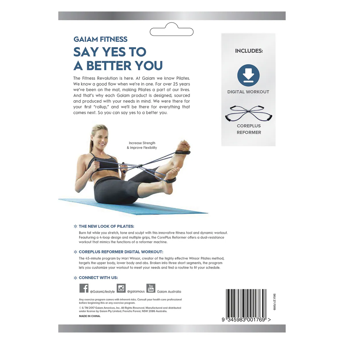 Thumbnail Gaiam Reformer Pilates 4-Loop Design and Multiple Grips