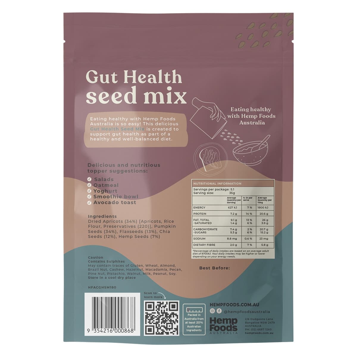 Thumbnail Hemp Foods Australia Gut Health Seed Mix 180g