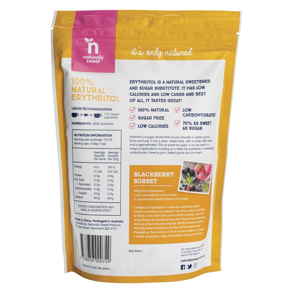 Thumbnail Naturally Sweet Erythritol 500g