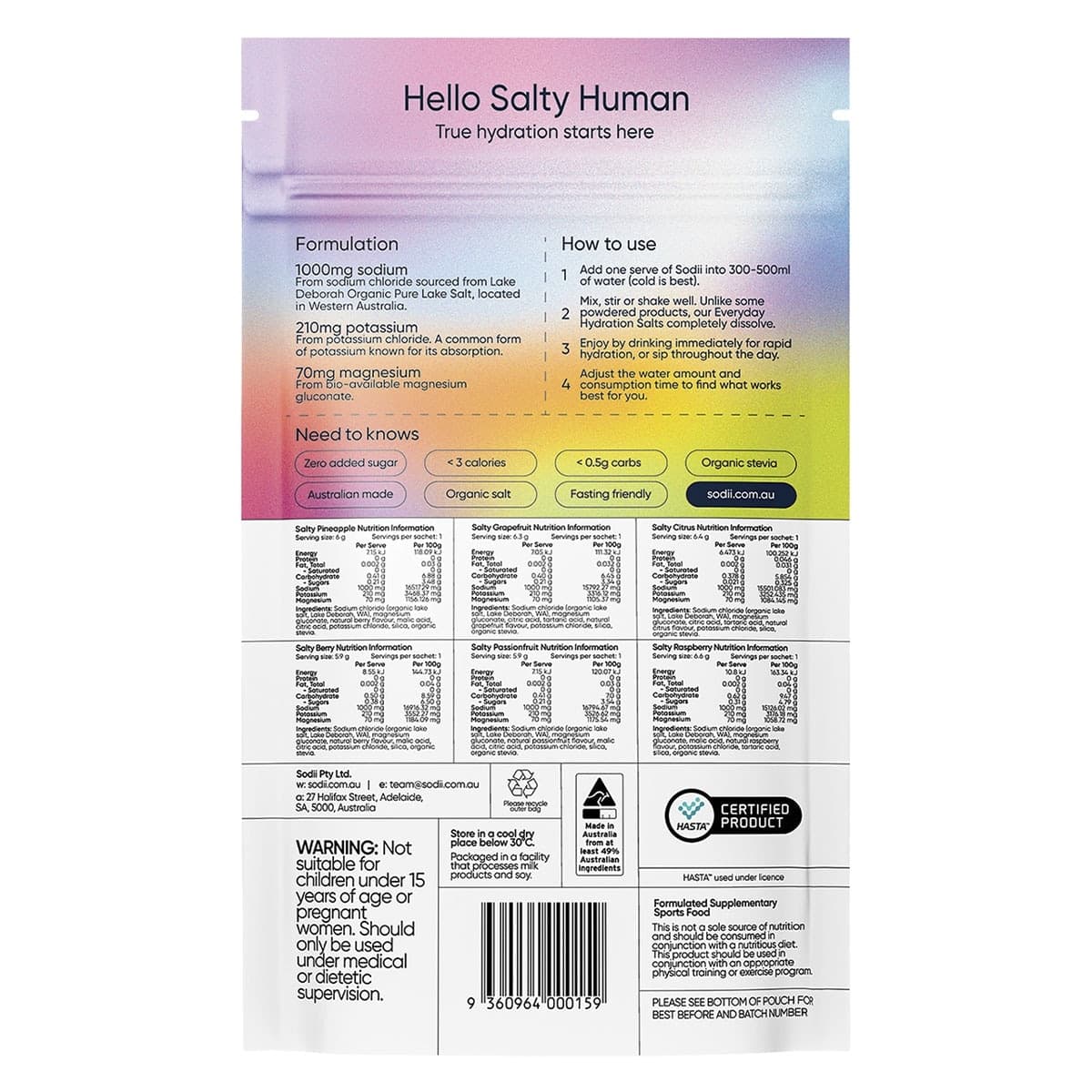 Thumbnail Sodii Everyday Hydration Salts Mixed Flavour 6 Pack