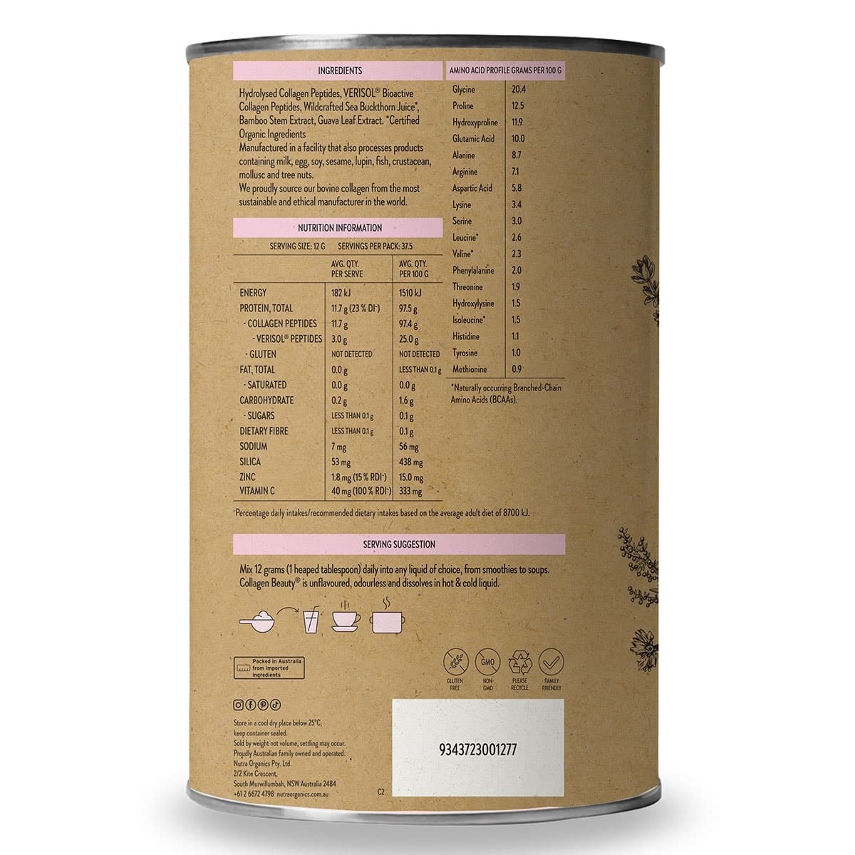 Thumbnail Nutra Naturals Collagen Beauty Powder Unflavoured 450g