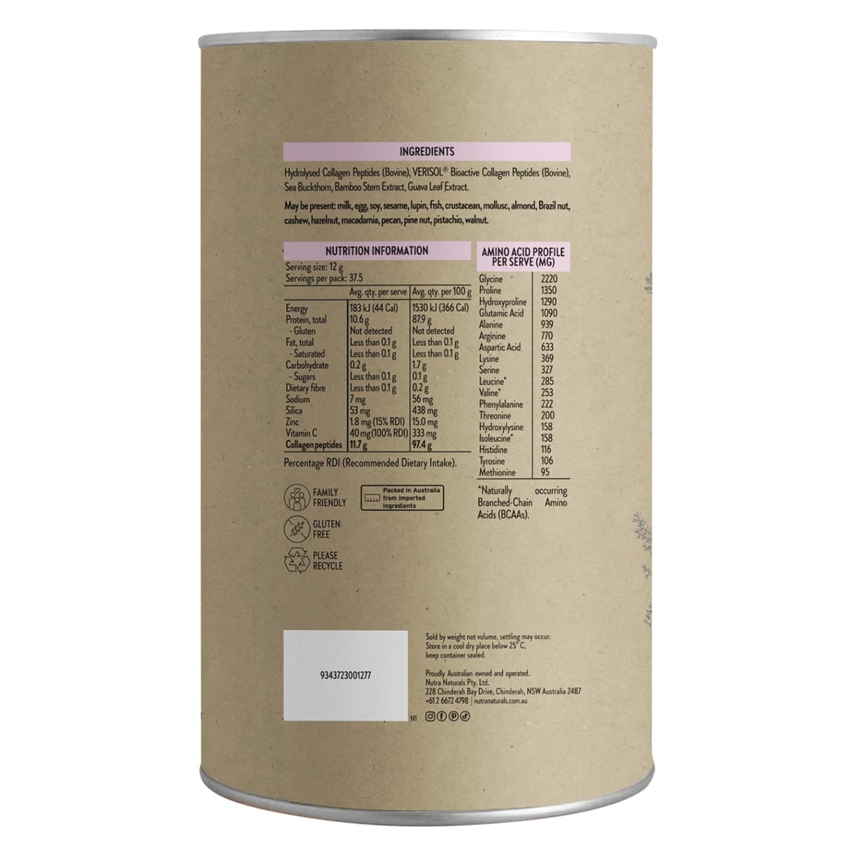 Thumbnail Nutra Naturals Collagen Beauty Powder Unflavoured 450g