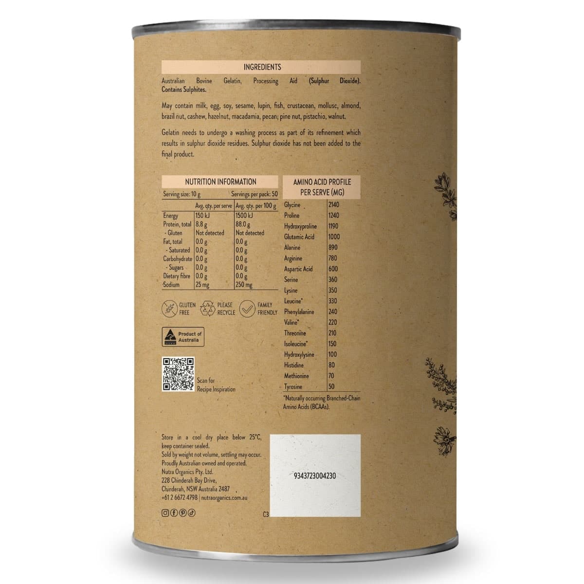 Thumbnail Nutra Naturals Australian Gelatin Powder Unflavoured 500g