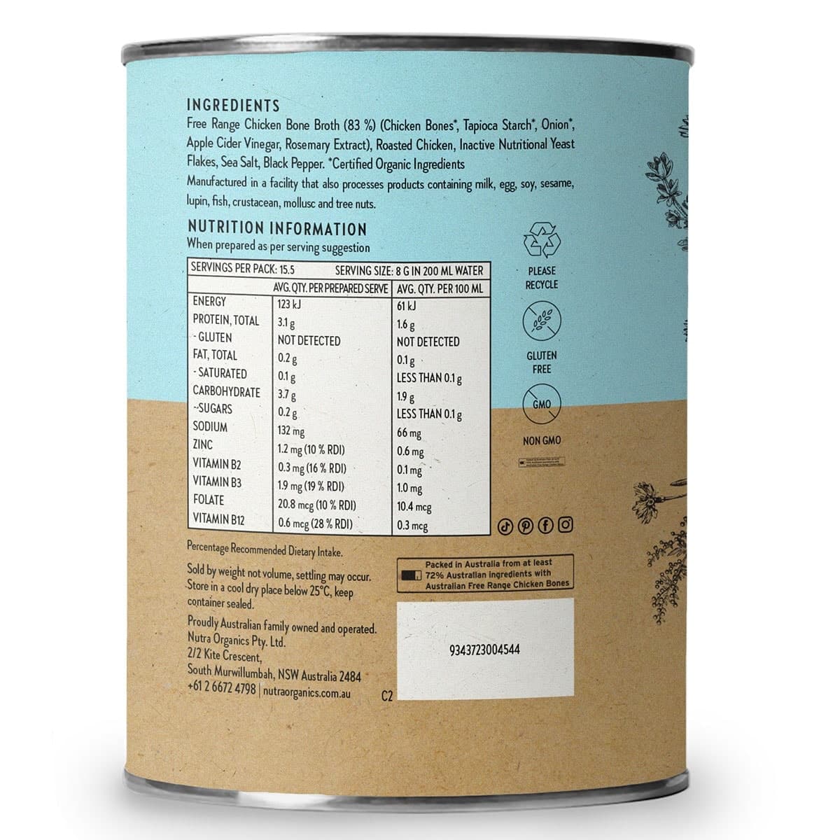Thumbnail Nutra Naturals Chicken Bone Broth Powder Homestyle Original 125g