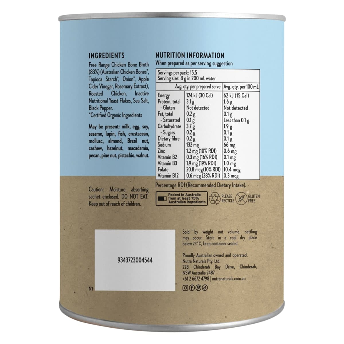 Thumbnail Nutra Naturals Chicken Bone Broth Powder Homestyle Original 125g