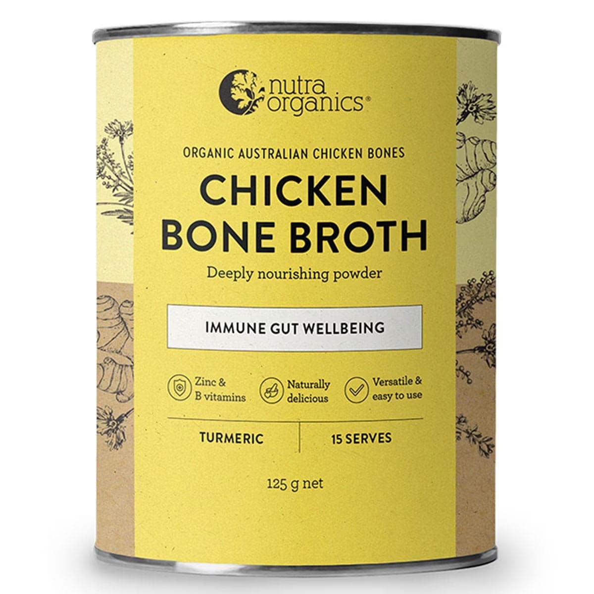 Thumbnail Nutra Naturals Chicken Bone Broth Powder Turmeric 125g