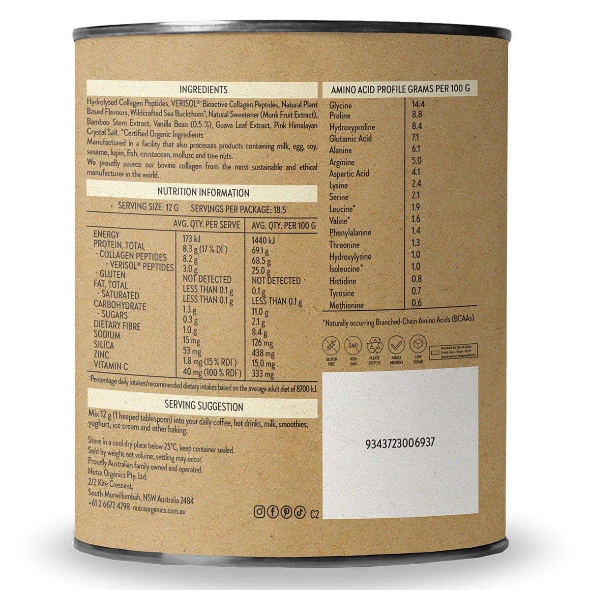 Thumbnail Nutra Naturals Collagen Beauty Vanilla 225g