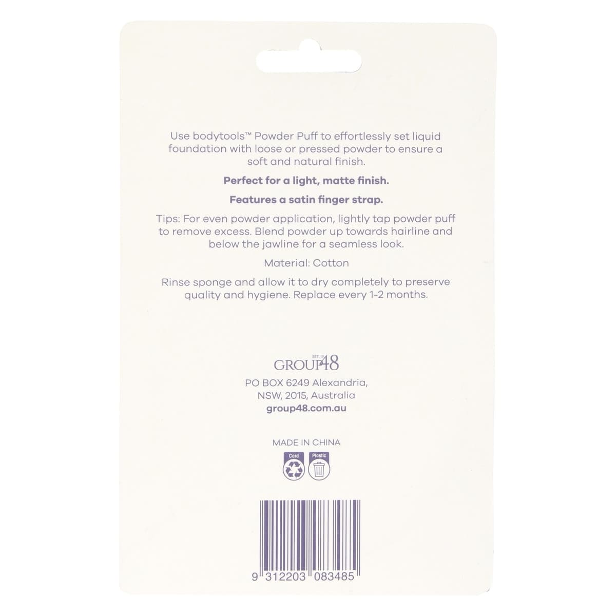 Thumbnail Bodytools Velour Powder Puff 1 Pack Assorted Colours