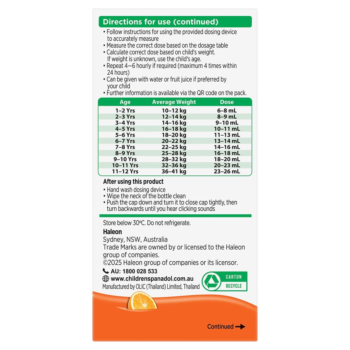 Thumbnail Panadol Children Suspension 1-5 Years Colour & Sugar Free Orange 200ml