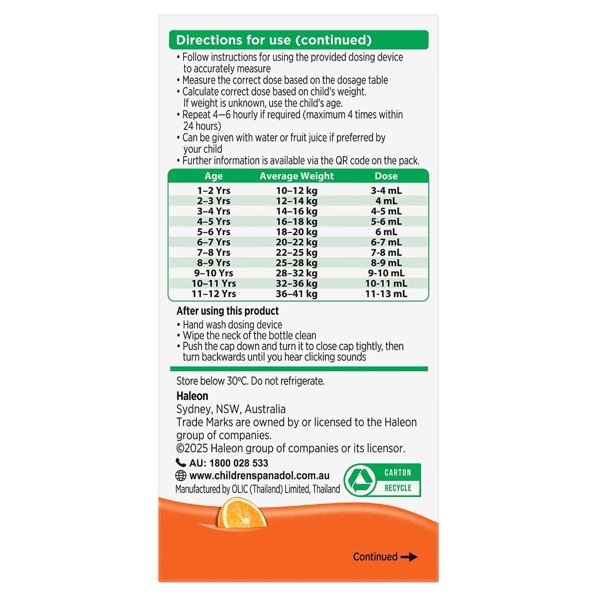 Thumbnail Panadol Children Suspension 5-12 Years Colour & Sugar Free Orange 200ml