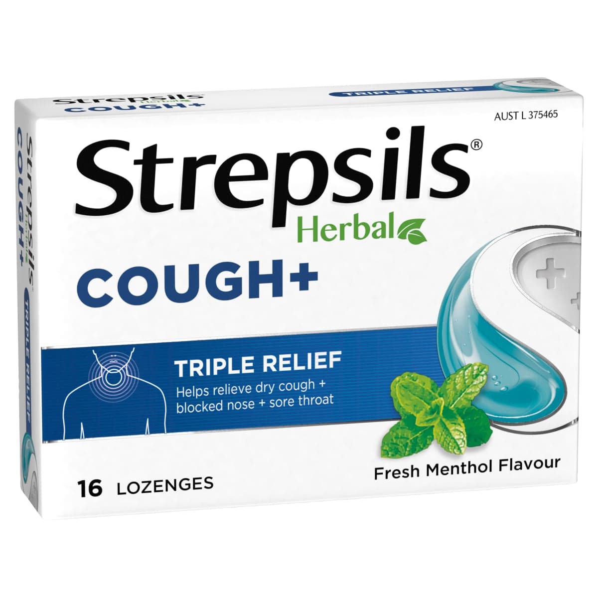 Thumbnail Strepsils Herbal Cough Lozenges Fresh Menthol 16 Pack