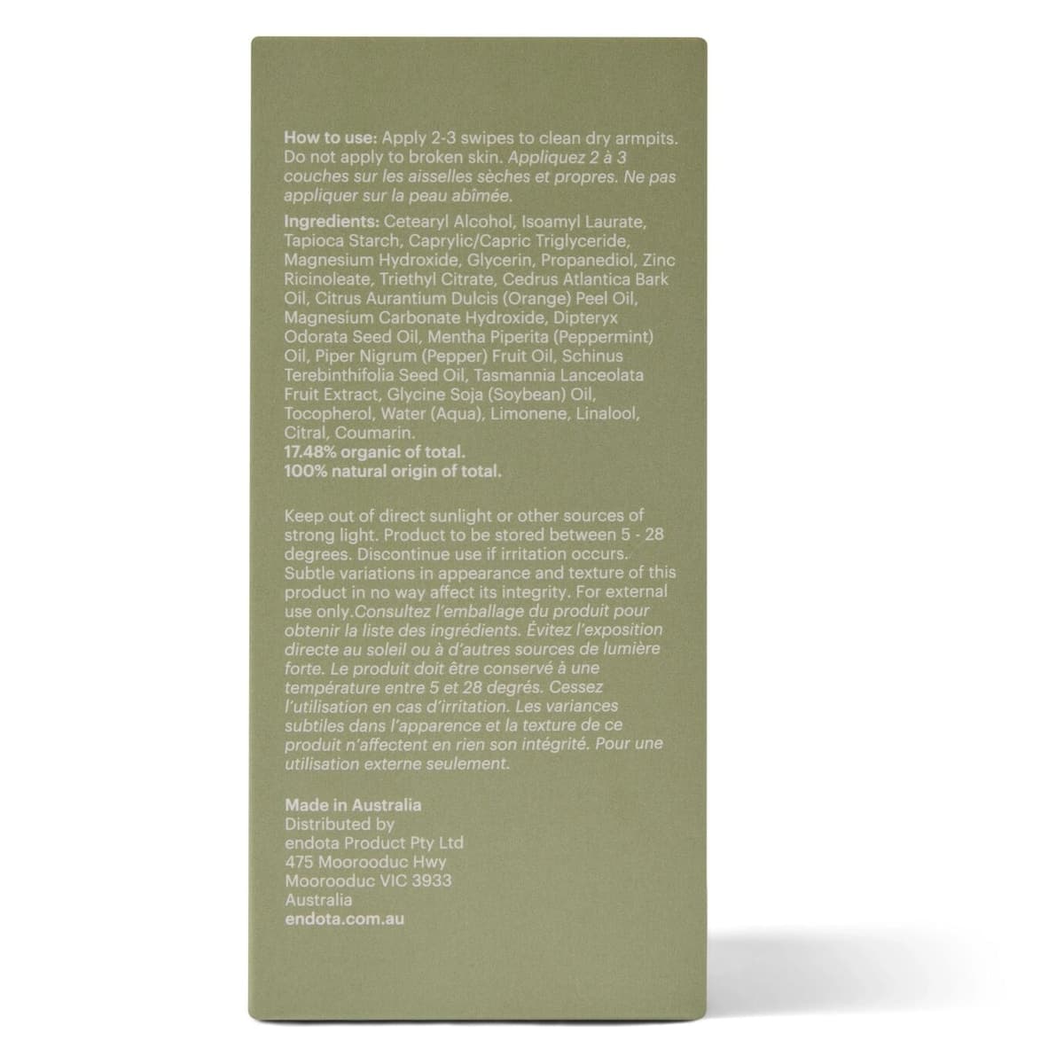 Thumbnail Endota Organics Natural Deodorant 75g