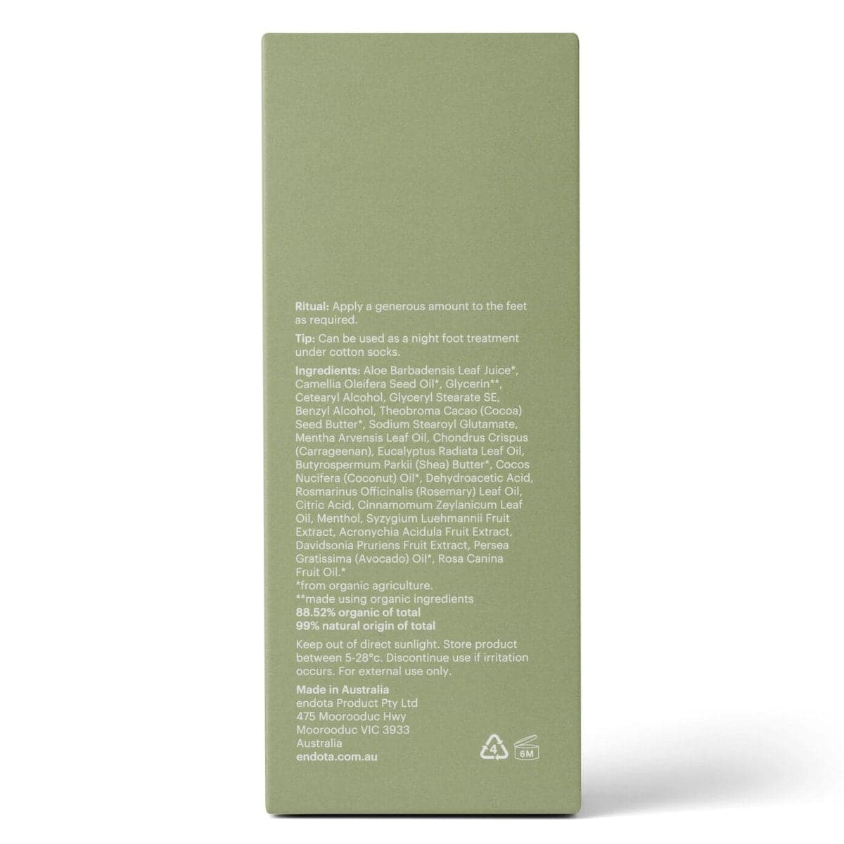 Thumbnail Endota Organics Avocado & Mint Foot Cream 90ml