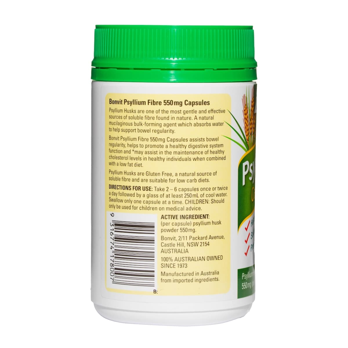 Thumbnail Bonvit Psyllium Fibre 550mg 180 Capsules