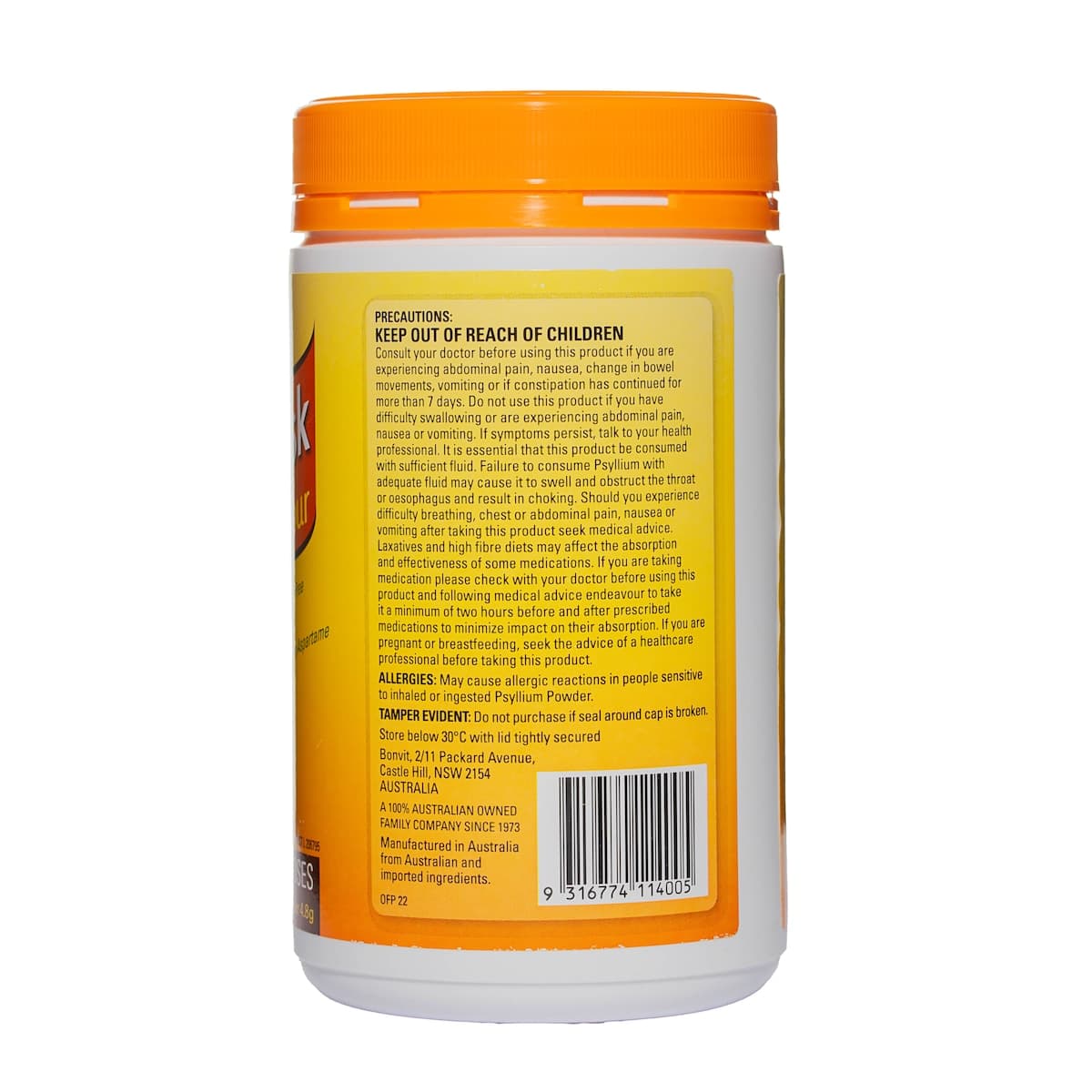 Thumbnail Bonvit Psyllium Husk Powder Orange Flavour 500g