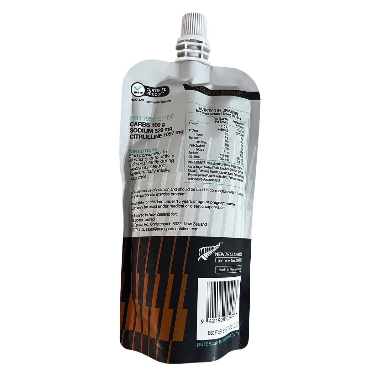 Thumbnail Pure Sports Nutrition Performance + Race Energy Gel Cola 185g