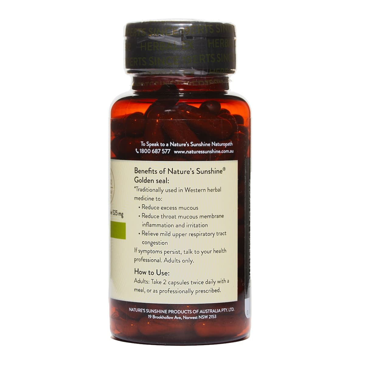 Thumbnail Nature's Sunshine Golden Seal 525mg 100 Capsules