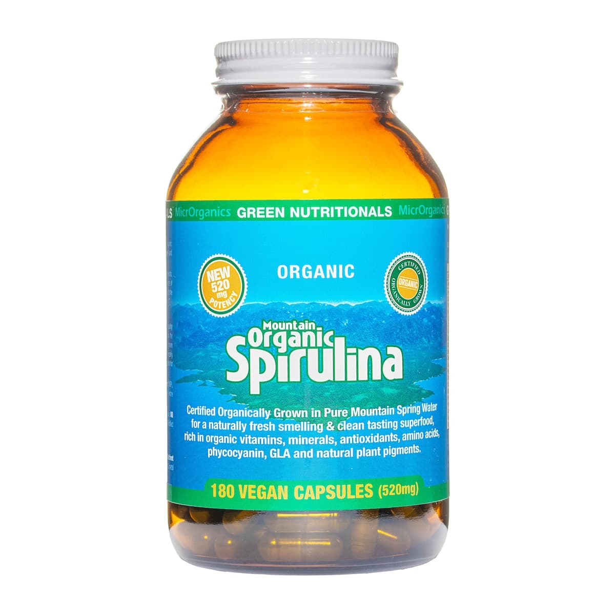 Thumbnail Green Nutritionals Mountain Organic Spirulina 180 Capsules