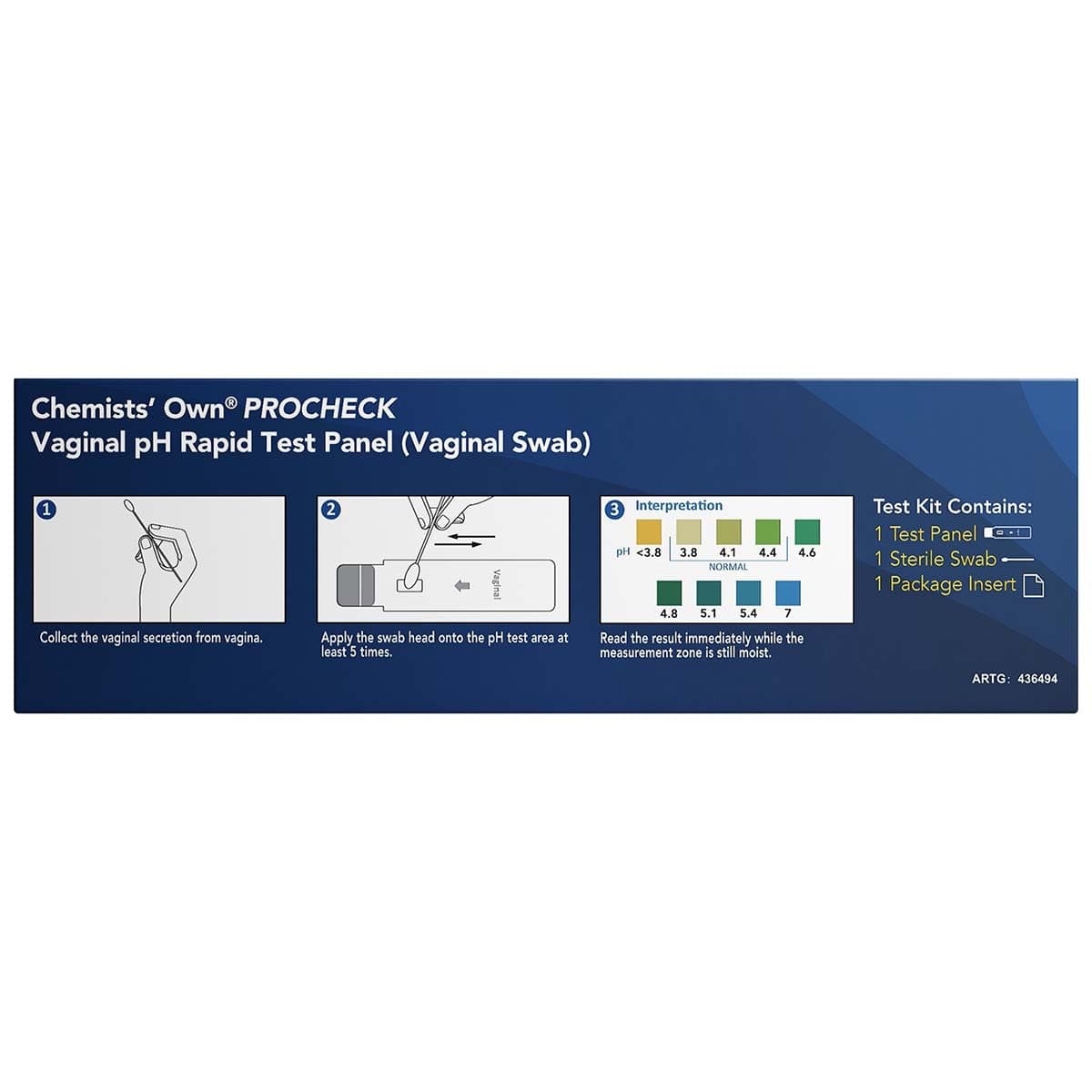 Thumbnail Chemists Own Procheck Vaginal Ph Rapid Test 1 pack