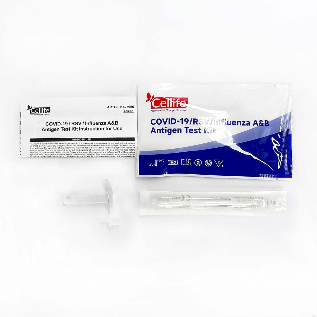 Thumbnail Cellife Covid-19/RSV/influenza A/B Antigen Test Kit (4 in 1) 1 Pack
