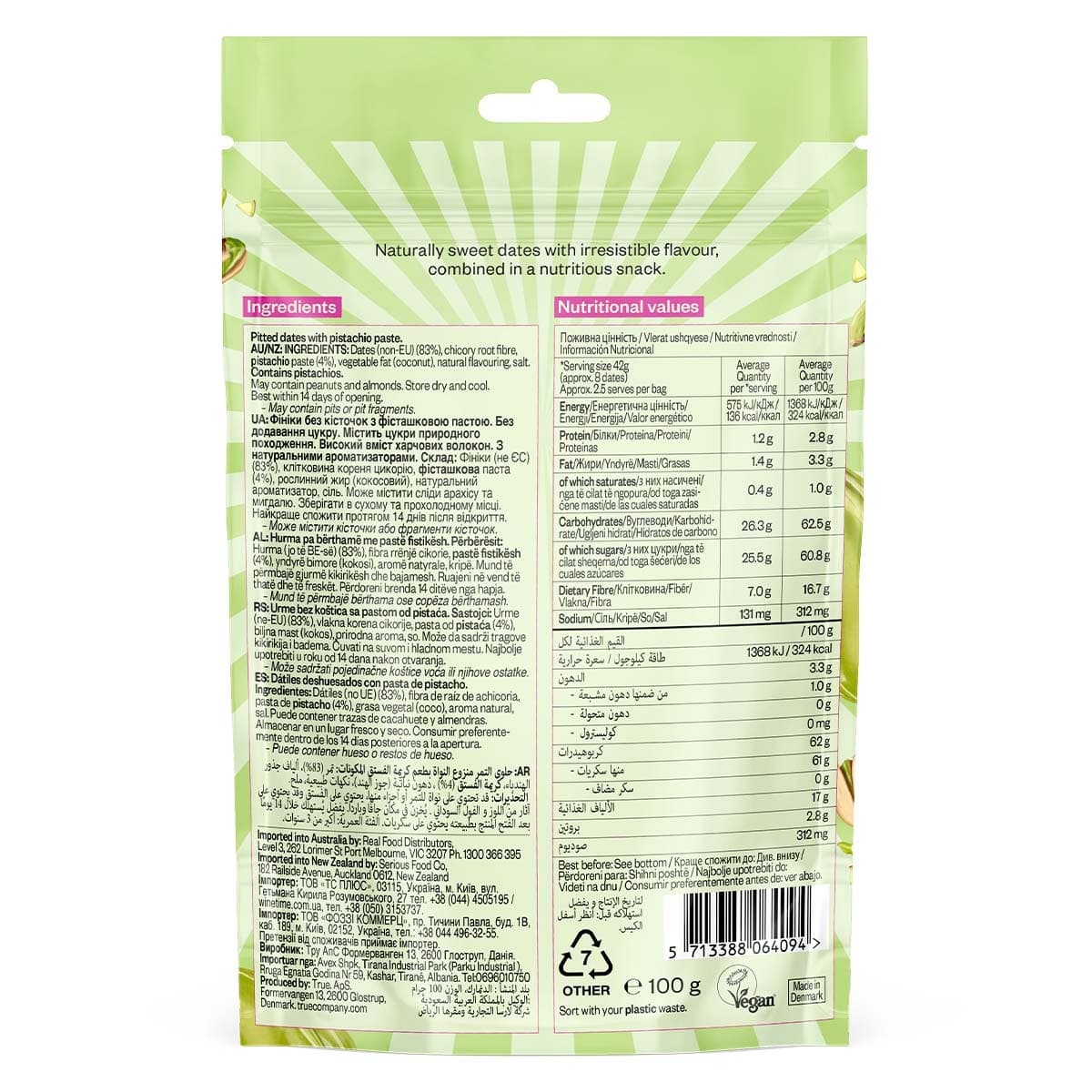 Thumbnail True Dates Pistachio Cream Dates 100g