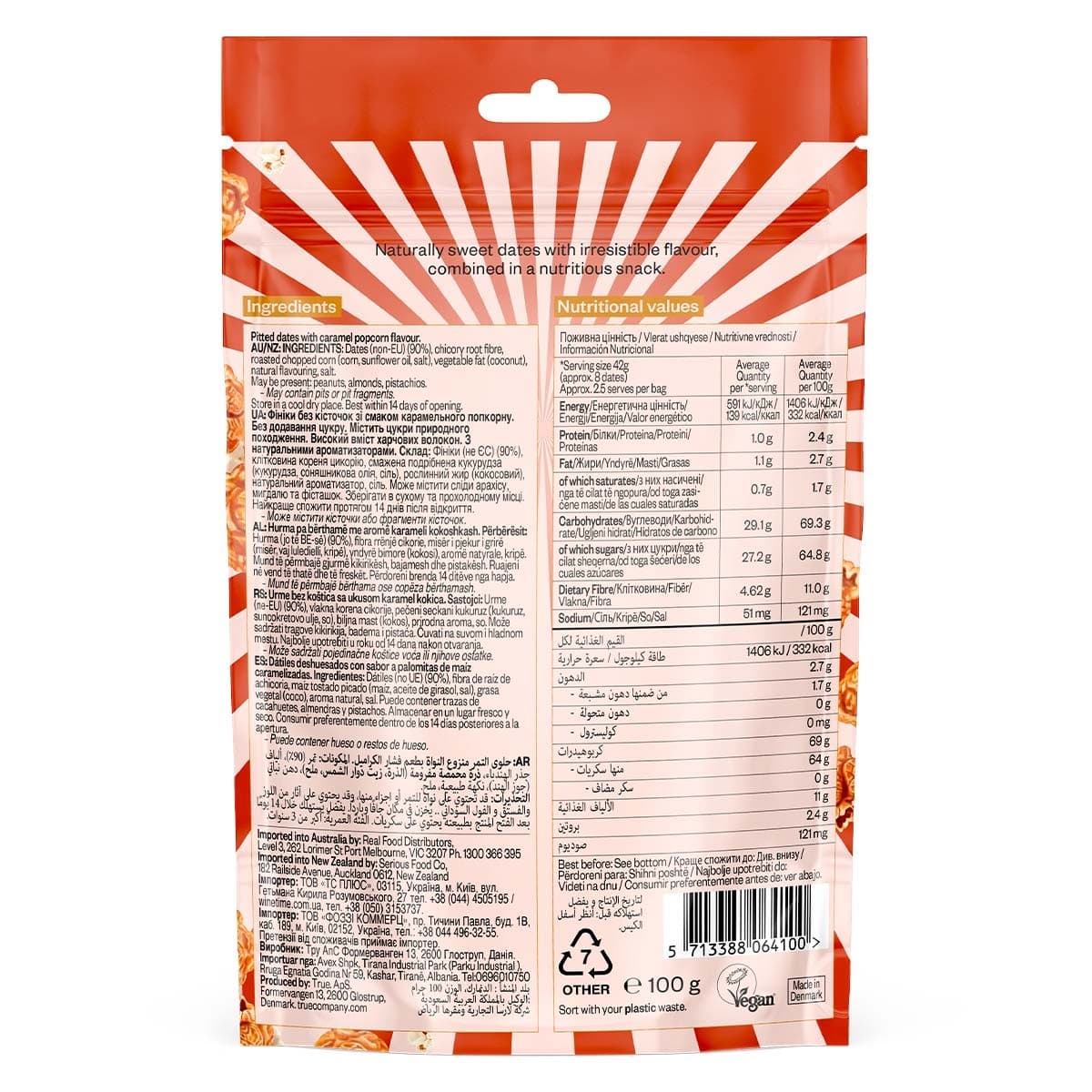 Thumbnail True Dates Caramel Popcorn Dates 100g