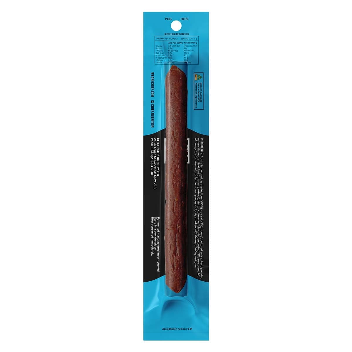 Thumbnail Chief Nutrition Organic Beef Sticks Sea Salt 25g