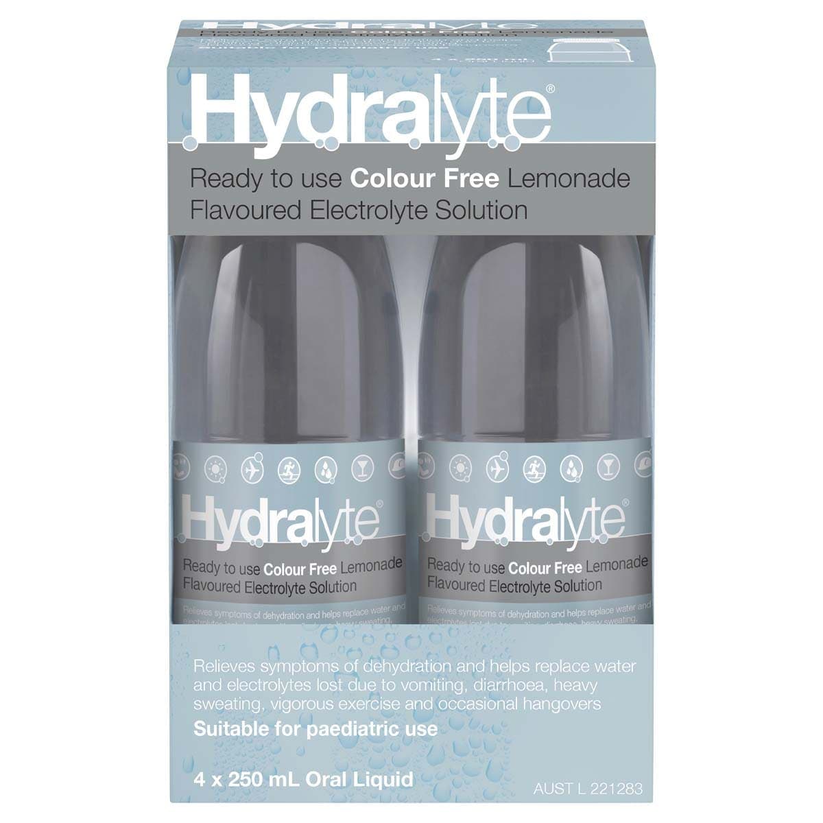 Thumbnail Hydralyte Electrolyte Solution Colour Free Lemonade 4 x 250ml