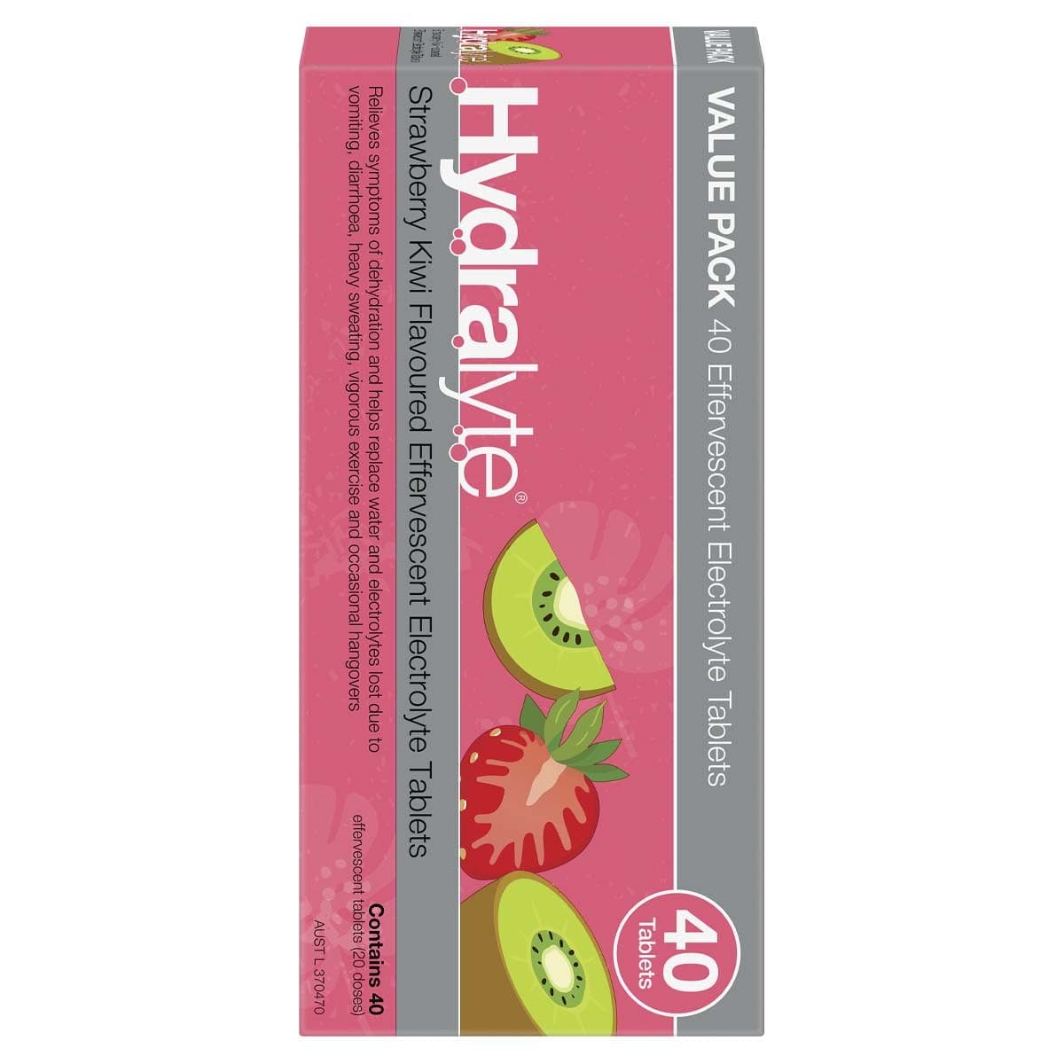 Thumbnail Hydralyte Effervescent Electrolyte Tablets Strawberry Kiwi 40 Pack