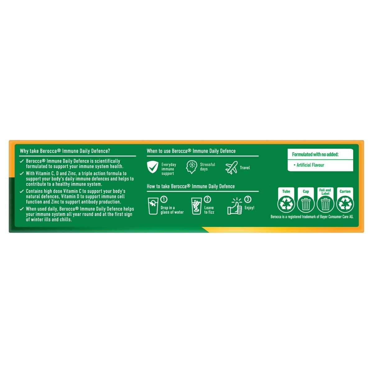Thumbnail Berocca Immune Effervescent Tablets Lemongrass & Ginger 15 Pack