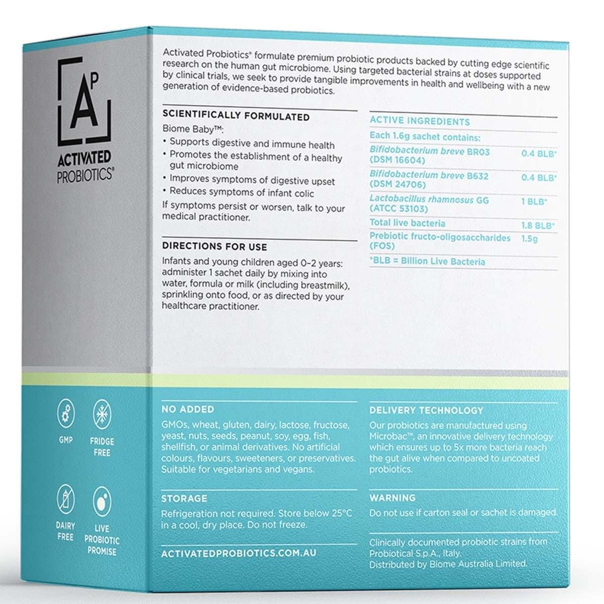 Thumbnail Activated Probiotics Biome Baby Probiotic Powder 30 x 1.6g Sachets