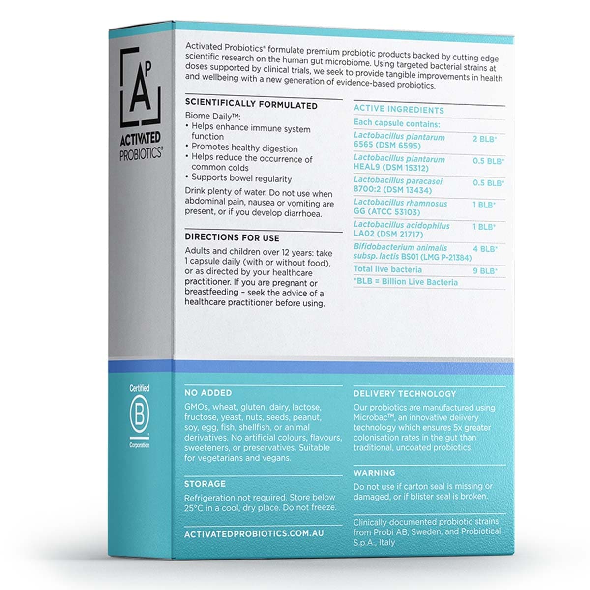 Thumbnail Activated Probiotics Biome Daily Probiotic 30 Capsules