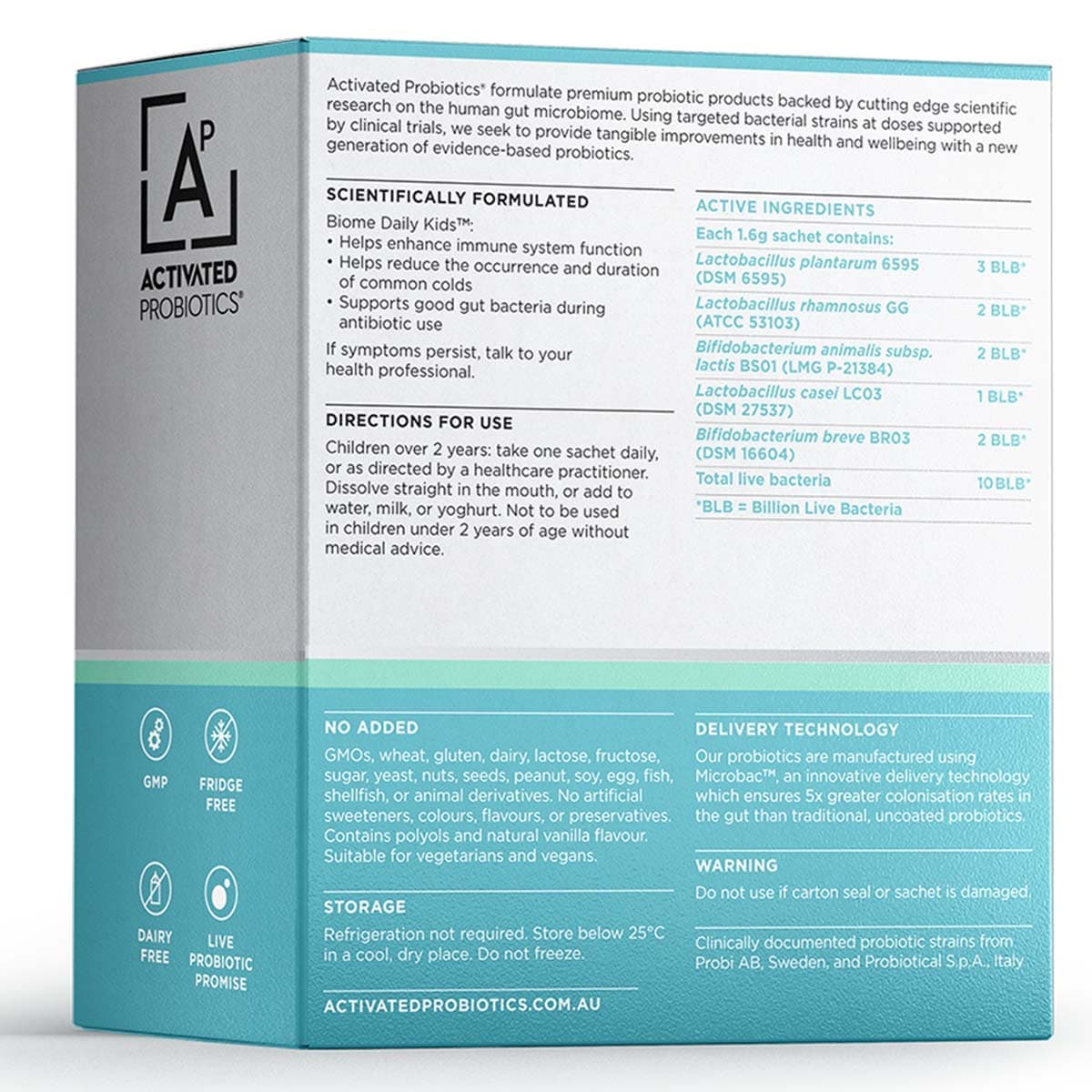 Thumbnail Activated Probiotics Biome Daily Kids Probiotic Powder 30 x 1.6g Sachets